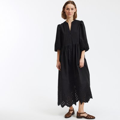 Robe évasée, longue, broderie anglaise LA REDOUTE COLLECTIONS