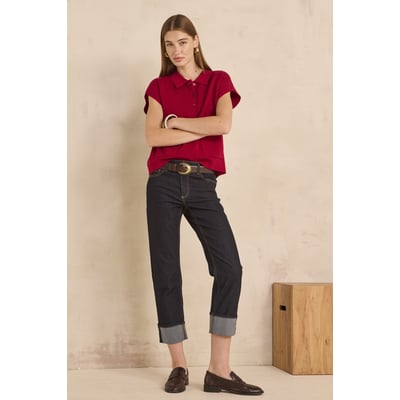 Jean cropped à revers DELIA Maison 123