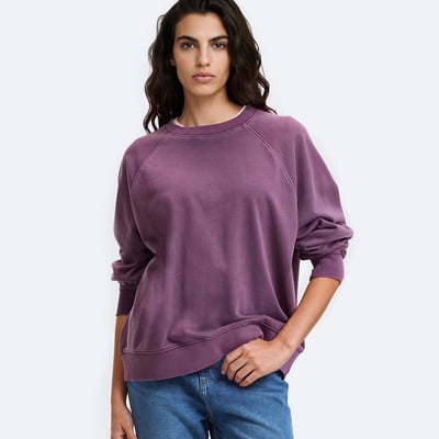 Cotton Crew Neck Faded Effect Sweatshirt LA REDOUTE COLLECTIONS