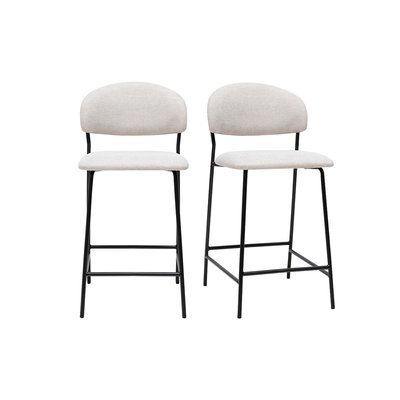 Tabourets de bar en tissu effet velours texturé terre brûlée H64 cm (lot de 2) BENTA MILIBOO