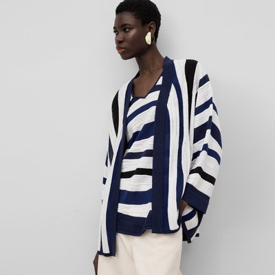 Veste rayée en maille texturée ADOLFO DOMINGUEZ