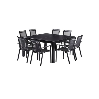 Ensemble en aluminium, verre, 8 fauteuils STAR WILSA GARDEN