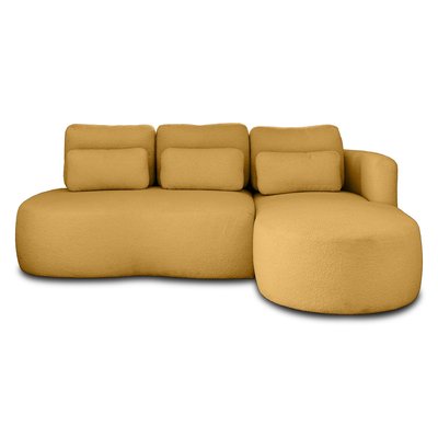 Canapé d'Angle Convertible en Tissu bouclette 4 places - MAHINA LISA DESIGN