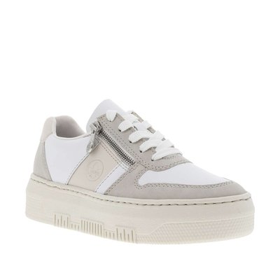 Tennis cuir talon plateau RIEKER