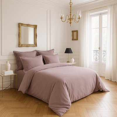 Housse de couette satin de coton lavé unie, Desir BATON ROUGE