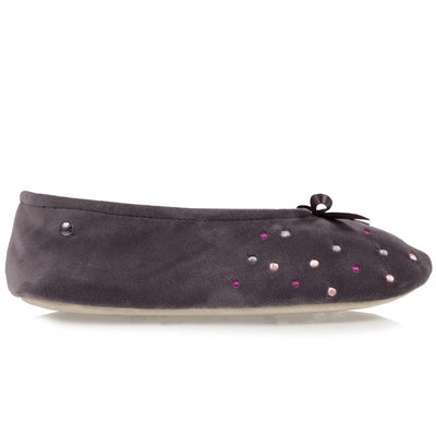 Chaussons Ballerines brodée pois ISOTONER