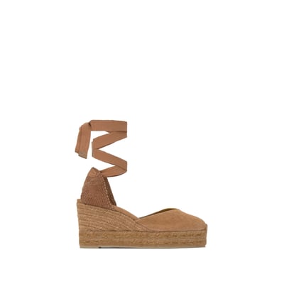 Espadrilles compensées à lacets en coton bio CHIARA CASTANER