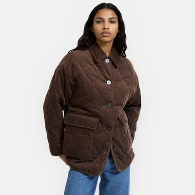 Veste matelassée en velours côtelé, col chemise LA REDOUTE COLLECTIONS