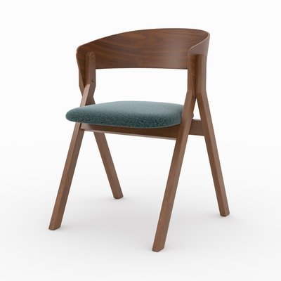 Chaise en bois d'hévéa et tissu (à l'unité) - HÉLOÏSE RENDEZ-VOUS DÉCO