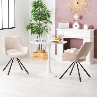 Ensemble de table à manger ronde avec 2 chaises, CLIFTWHITESET MEUBLES COSY