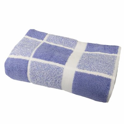 Drap de bain coton bouclette éponge carreaux CELESTE LINANDELLE