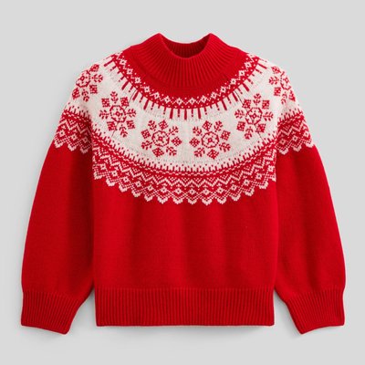 Pull jacquard col montant MONOPRIX