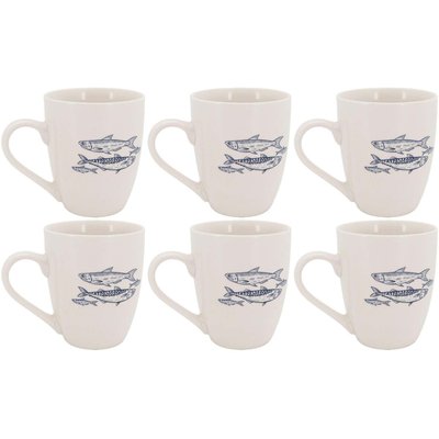 Vaisselle en porcelaine blanche Banc de Poissons Mug AUBRY GASPARD