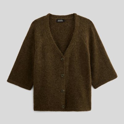 Cardigan manches coudes boutonné contenant de l'alpaga MONOPRIX