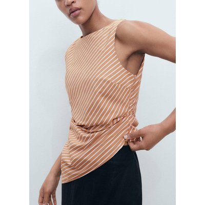 Top en coton asymétrique à rayures MANGO