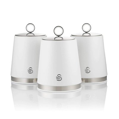 Set of 3 Serenity Tea Coffee Sugar Canisters SWAN