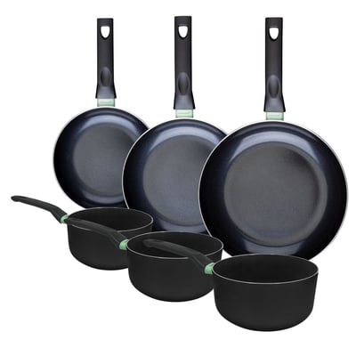 Batterie 3 poêles 20/24/28cm + 3 casseroles 16/18/20cm BRANDAO FACKELMANN