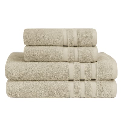 Ensemble Maxi bain 4 pièces (2 Maxi draps de bain + 2 serviettes) SENSILK SENSEI MAISON
