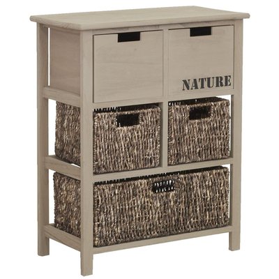 Commode en bois et maïs "Nature" 5 tiroirs AUBRY GASPARD