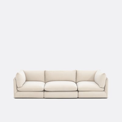Canapé droit modulable, 3 places, en polyester chiné, MALO LA REDOUTE INTERIEURS