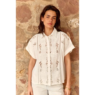 Chemisier manches courtes col chemise uni CHERYL LA PETITE ETOILE