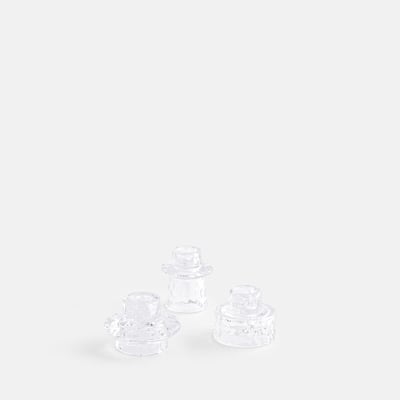 Lot de 3 bougeoirs en verre transparent texturé, NEO  LA REDOUTE INTERIEURS