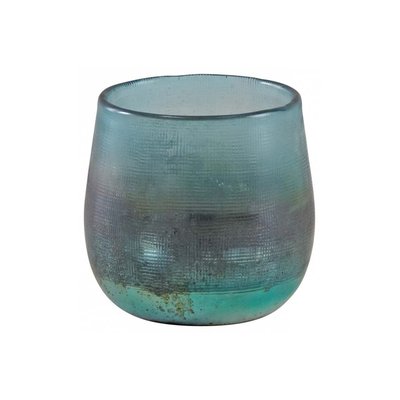 Photophore en verre teinté turquoise AUBRY GASPARD