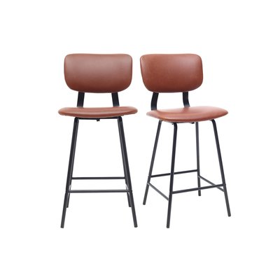 Tabourets de bar vintage pieds métal H65 cm (lot de 2) LAB MILIBOO