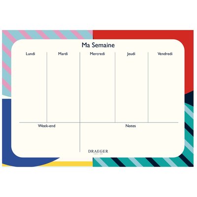 Planificateur semainier bureau - 28x20 cm - 52 semaines - Multicolore DRAEGER PARIS