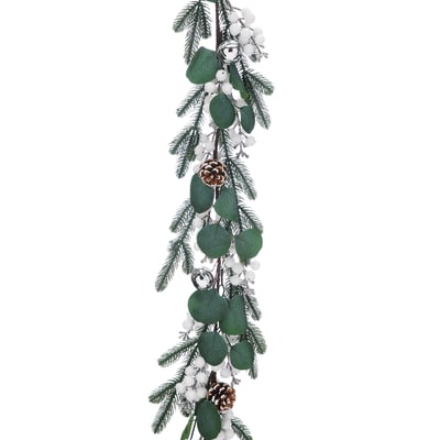 180cm Nordic Lights Eucalyptus & White Berry Garland SO'HOME
