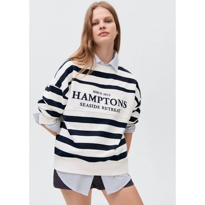 Sweat-shirt à rayures et message MANGO TEEN