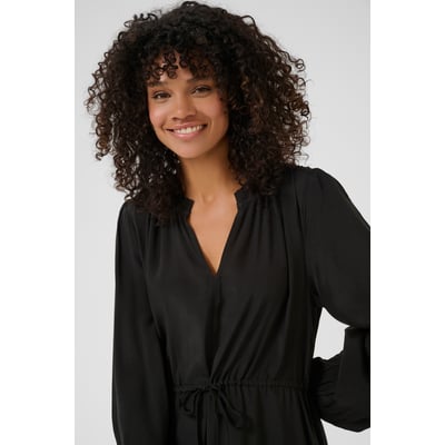 Robe Tunique Noire La Redoute Taille 36 - Voile Transparent Doublé - Manches Longues - TBE