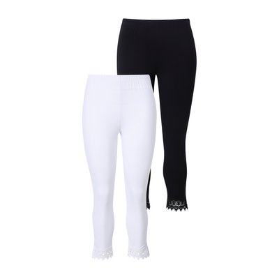 Leggings 7/8, lot de 2, ourlet en dentelle ULLA POPKEN