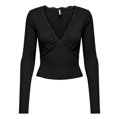 Cropped-Shirt mit V-Ausschnitt ONLY PETITE