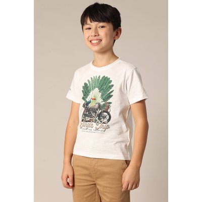T-shirt garçon à col rond avec imprimé original sur le devant AVENTURA DEELUXE