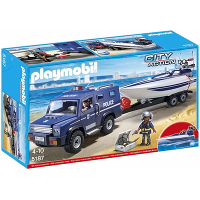 Fourgon et vedette de policeAvec moteur submersible PLAYMOBIL
