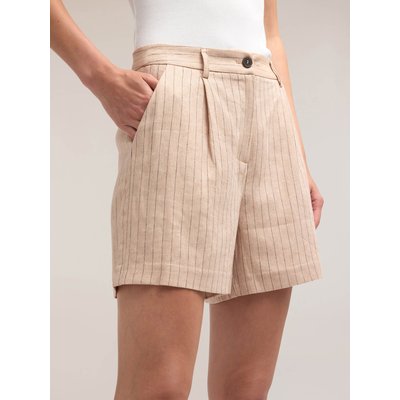 Short en tissu à chevrons à fines rayures de lin mélangé MOTIVI