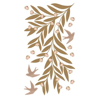 Stickers branches fleuries et hirondelles ELEONORE LILIPINSO