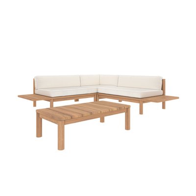 Salon de jardin 4 personnes en bois de teck massif - NADILA RENDEZ-VOUS DÉCO