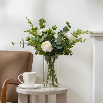55cm Ranunculus Arrangement in Vase SO'HOME