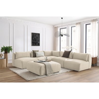 Canapé modulable 6 places en velours, JEANNE BOBOCHIC