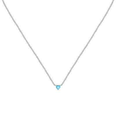 Collier en acier, cristaux, SILVER LA PETITE STORY