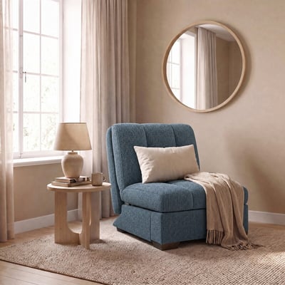 Harlow Chenille Single Sofabed with Foam Mattress ÉDITÉ