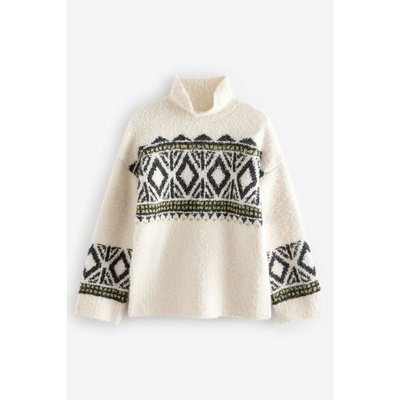 Pull fairisle bouclée à col montant NEXT