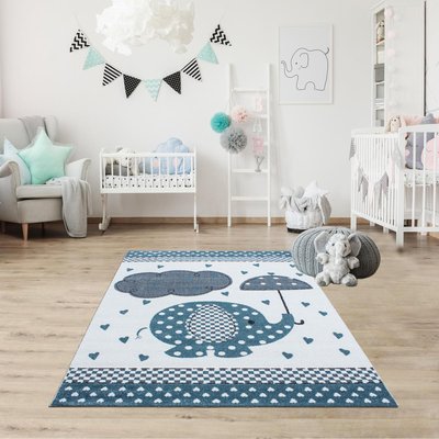 Tapis enfant tissé motif animaux KID RAIN UN AMOUR DE TAPIS