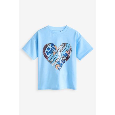 T-shirt à motif animal et cœur avec sequins NEXT