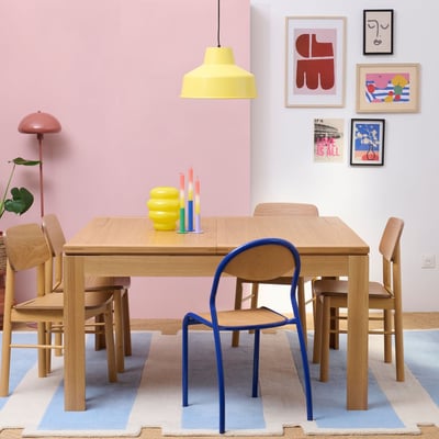 Table carrée extensible bois chêne clair massif L140/200 - BOSTON HELLIN, DEPUIS 1862