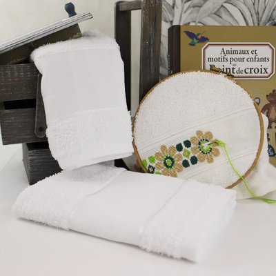 Lot de 2 essuies mains coton éponge 400gr PANAMA LINANDELLE