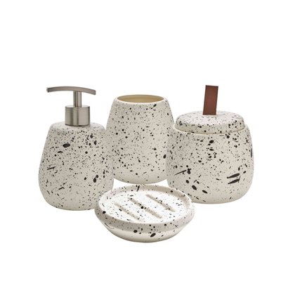 Set salle de bain moucheté 4 pièces céramique DEMY GUY LEVASSEUR