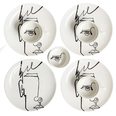 Lot de 4 tasses homme, VISO KARE DESIGN